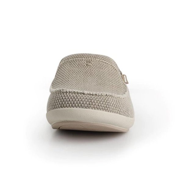 GeckoMan Men Arch Support Canvas Slipper Loafers -Cream